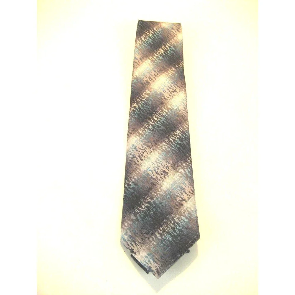 NWOT Pravata  Gray/Blue Microfibre Abstract Design Necktie